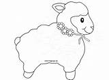 Lamb Sheep Outline Clip Coloring Easter sketch template
