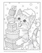 Coloring Pages Christmas Cat Kitty Colouring Cute Cats Para Holiday Adultos Choose Board Mandala Kayomi Harai Beth Forehand sketch template