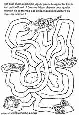 Labyrinthe Coloriages Jeux Laberintos Ludique Labyrinths Gratuit Educativo Maternelle Chezcolombes Tiere Colorier sketch template