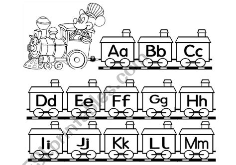 alphabet train esl worksheet  mmm