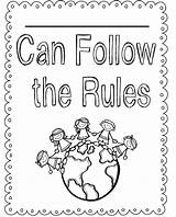 Rules School Coloring Follow Sheet Pages Listening Classroom Respect Peace Please Template sketch template