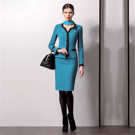 new turquoise women church suits female elegant skirt suits ol formal