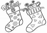 Christmas Coloring Pages Sock sketch template