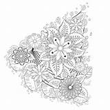 Ethnic Floral sketch template