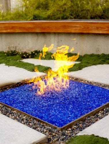 Outdoor Flush With Ground Fire Pit Minus Blue Rock Swap For