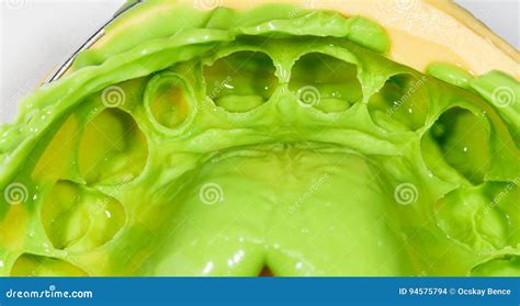 green silicone dental impression stock photo image  form material