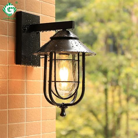 vintage outdoor wall light led waterproof industrial decor  lamp black sconce lighting
