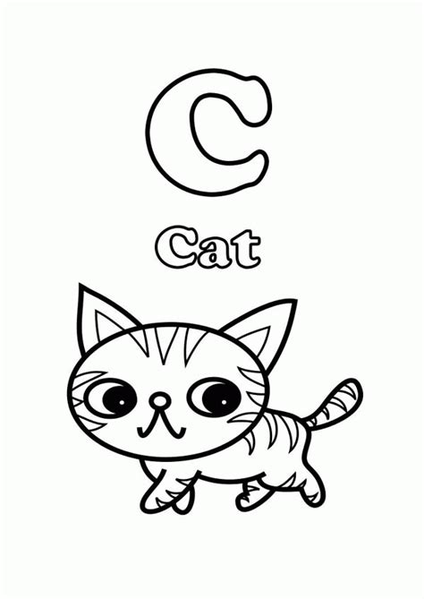 sweet  cat  letter  coloring page printable coloring home