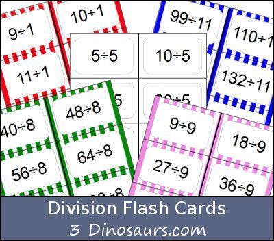 printable division flashcards division flash cards math