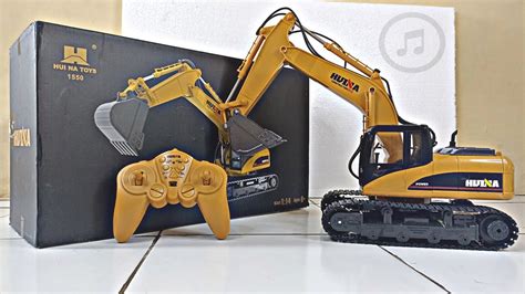 bongkar mainan excavator remote control huina   channel keren  mantul bucket besi