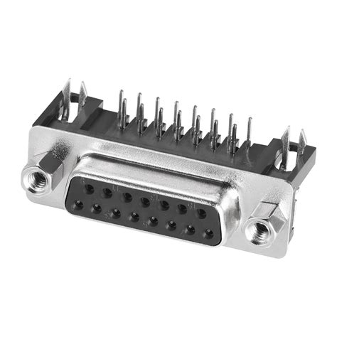connector female  pin  row  angle solder type black pcs