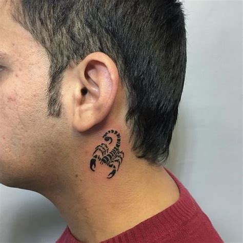 Kyxvo Tribal Scorpion Tattoo On Neck