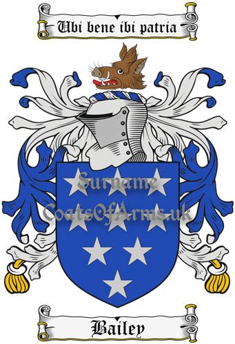 bailey english coat  arms family crest image