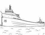 Fitzgerald Edmund Ss Coloring Pages Printable Transport Ships Supercoloring Categories sketch template