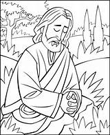 Jesus Coloring Praying Pages Garden Gethsemane Bible Sunday School Crafts Kids Colouring Printable Easter Preschool Activities Palm Color Getsemani Sheets sketch template