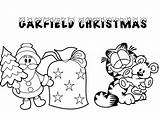 Christmas Garfield sketch template