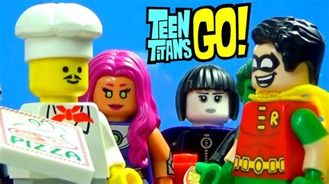 teen titans pizza party gets frozen lego story animation