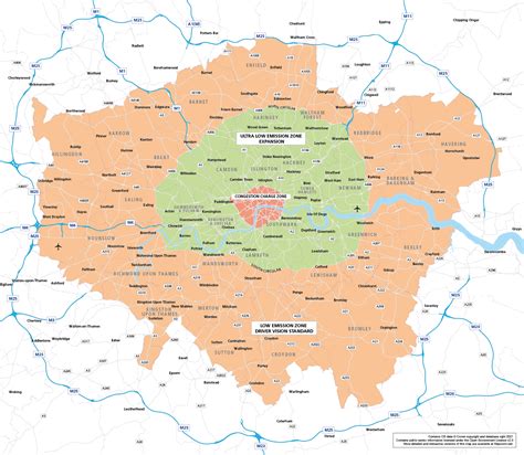 maps  london  emission zone lez driver vision standard dvs