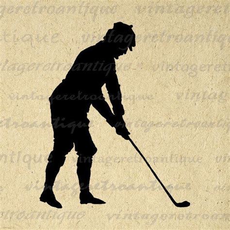 Golfer Silhouette Graphic Printable Digital Golf Download