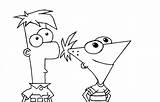 Ferb Coloring Phineas Pages Print sketch template