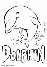 Coloring Dolphin Mewarnai Lumba Hewan Animals Marini Winry 2005 Halaman Binatang Animal sketch template