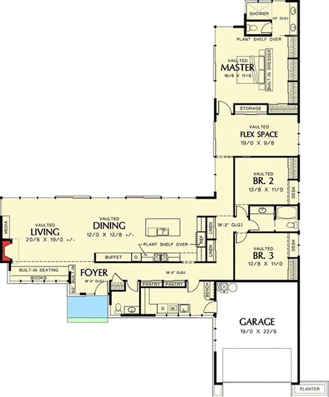 plan  long  california ranch  shaped house plans floor plans ranch house plans