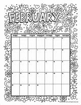 Febrero Woojr Calender Calendario Woo Effortfulg Ausmalen Artykuł sketch template