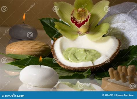 tropical spa set stock image image  relaxation clean