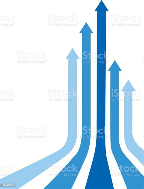 blue curved up arrows stock illustration download image now arrow