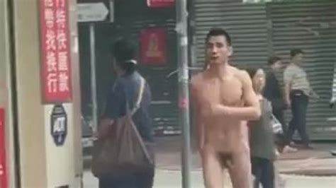 hong kong naked man walking on the street mao zedong