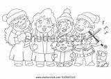 Caroling Violin Carols sketch template