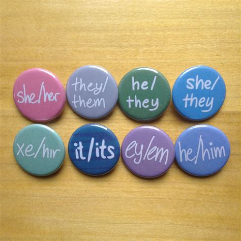 Brooches Buttons And Pins Handmade Products 1 X Pronoun He Him Pin Badge