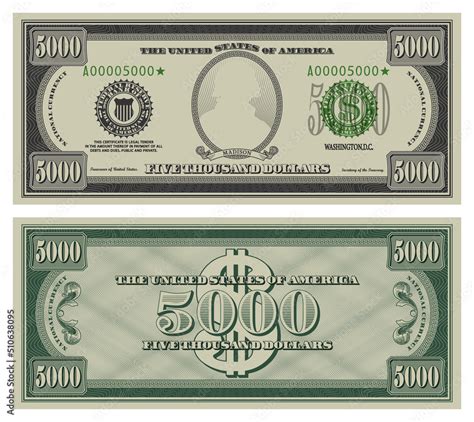 thousand dollars banknote gray obverse  green reverse