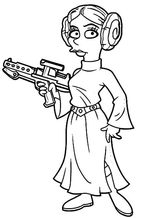 princess leia  star wars coloring pages png  file