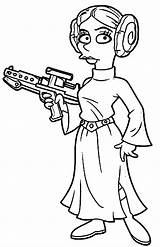 Pages Coloring Princes Leia Princess Wars Star Popular sketch template