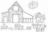 Coloring Pages Farmhouse Farm Template Kidprintables Onthefarm Sketch Return Main sketch template