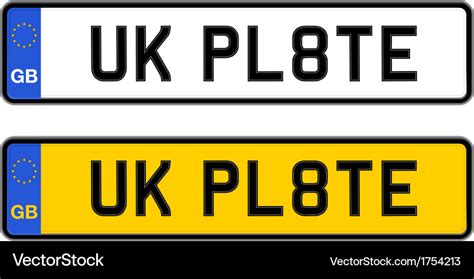 uk number plate royalty  vector image vectorstock