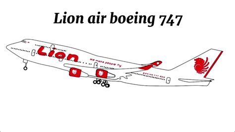 menggambar pesawat lion air boeing  youtube