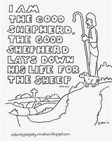 Shepherd Coloring Good Pages Am Bible Kids Printable Verse Lord Parable Sheets Jesus Colouring Sheet Color Sheep Light Sunday John sketch template