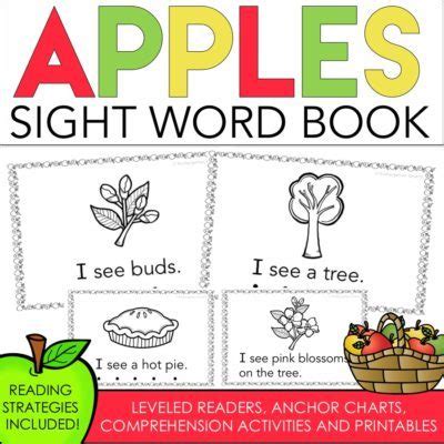 apples sight word book   freebie kindergarten smarts