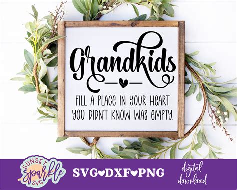 grandkids svg grandkids fill  place   heart  etsy