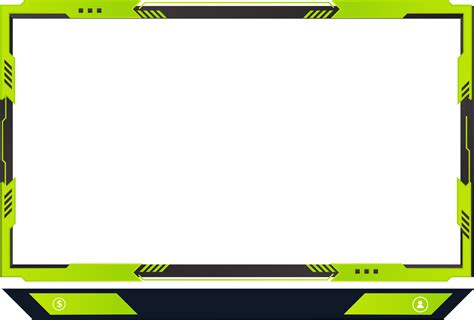 broadcast screen panel png  green color  gaming frame decoration  borders