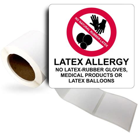 latex allergy  latex rubber roll label  symbol ldre