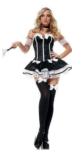 fashion care 2u l545 sexy maid costume tube dress