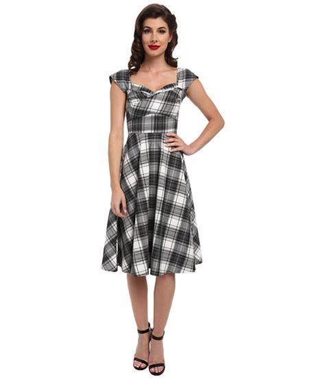 stop staring madstyle classic swing skirt dress black white plaid