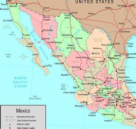 map  northern mexico map   world