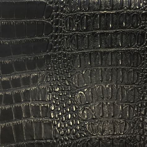 shason textile faux leather crocodile print upholstery fabric black   multiple