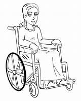 Wheelchair Rotelle Sedia Rullestol Kvinde Donna Sedie Hvid Handicap Colourbox sketch template