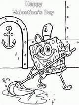 Coloring Spongebob Valentine Pages Popular sketch template
