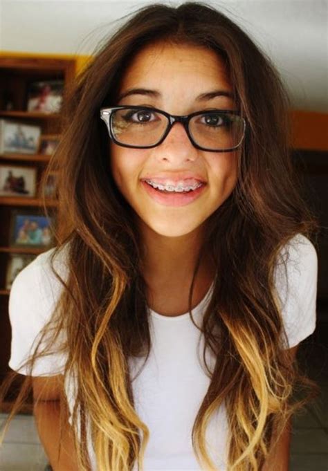 girls with braces and glasses are beautiful 😍💙🤓 makeup braces glasses cute braces cute